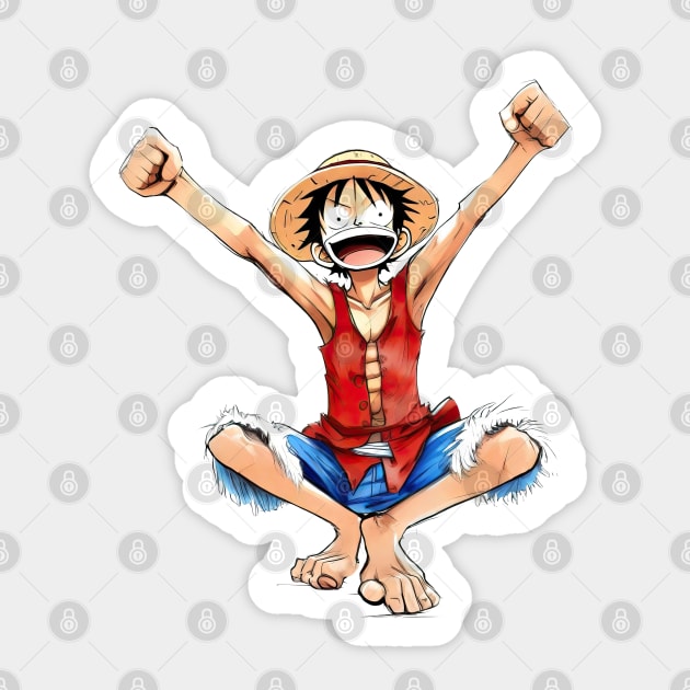 Monkey D Luffy - One Piece Sticker by Buff Geeks Art